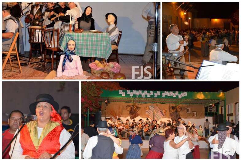 Collage de fotos de la Noche de los Finaos en el Valle de los Nueve Bajo (Francisco Javier Santana)